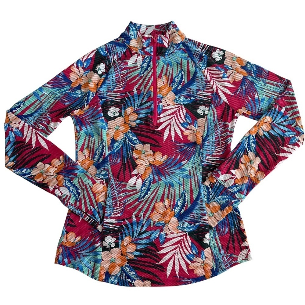 Tommy Bahama Golf Tennis Active Island Zone Popover Shirt Top Womens S UPF50